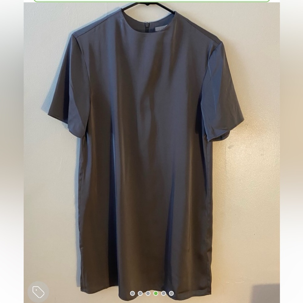 Gray Silky T-Shirt Dress